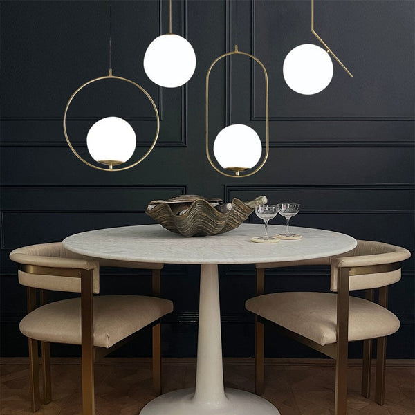 Astrid Scandinavian pendants Modern Luxury Gold Frame Light Fitting - Zynella