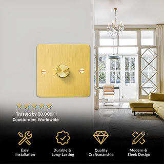 LED Dimmer Switch with Geometric Design – Modern Brass Style | Zynella