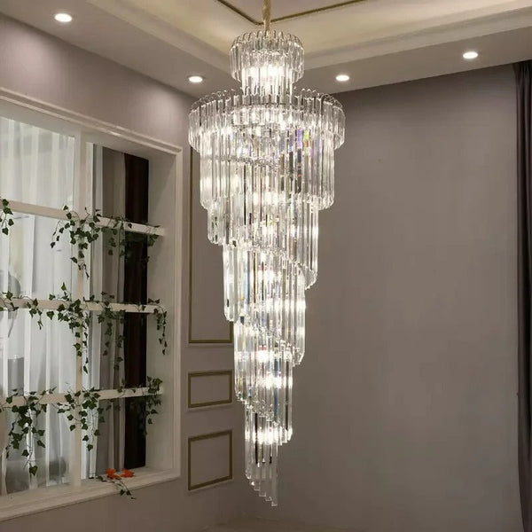 Elysian Glow Crystal Tower Modern Chic Glass Globe Pendant - Zynella