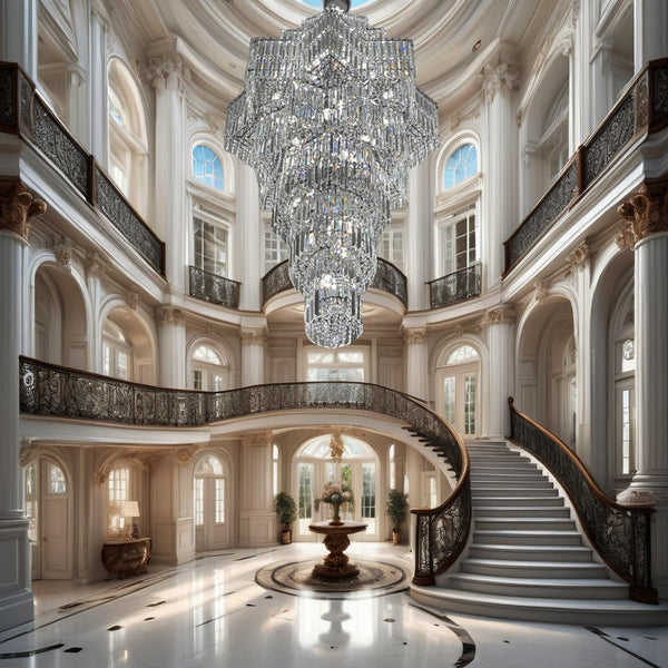 Ethereal Icefall Crystal Chandelier Modern Art Deco Inspired Illumination - Zynella