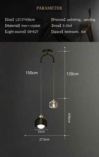Laylah Crystal Pendant Modern  Luxury Marble Base Table Lamp