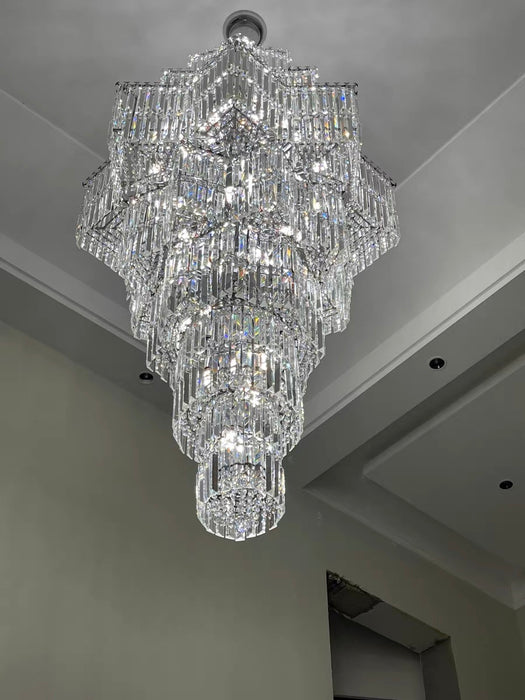 Ethereal Icefall Crystal Chandelier Modern Art Deco Inspired Illumination - Zynella