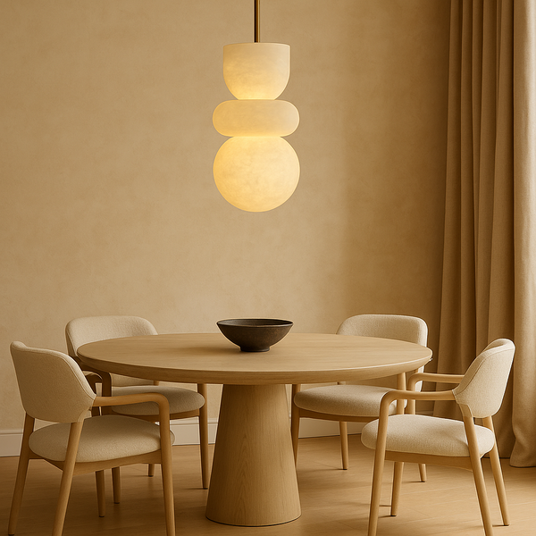Enzo Marble Pendant Modern Bohemian Rattan Woven Pendant - Zynella