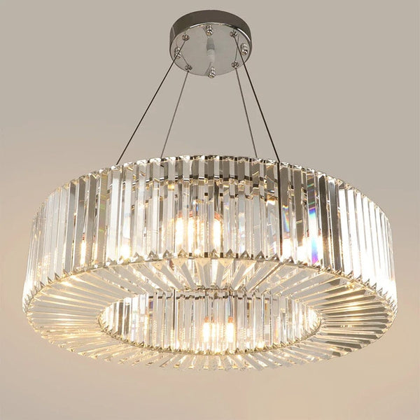 Emperor Chrome Crystal Ring Modern Sculptural Spiral LED Fixture - Zynella