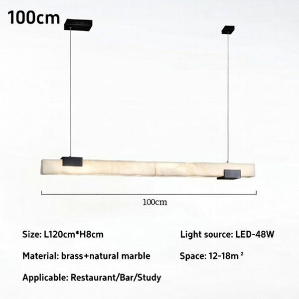 LED alabaster hanging light close-up