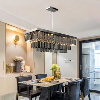 Katie Black Crystal Chandelier Modern  Rustic Industrial Hanging Lamp