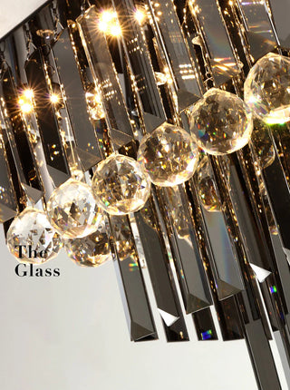 Katie Black Crystal Chandelier Modern  Rustic Industrial Hanging Lamp