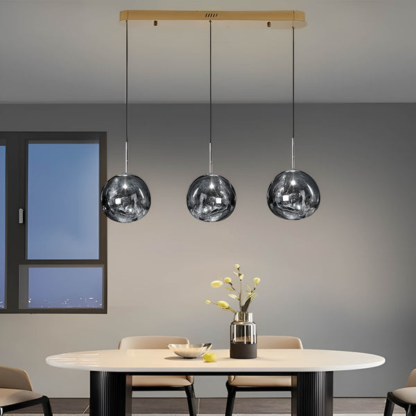 Smoky black glass pendant light