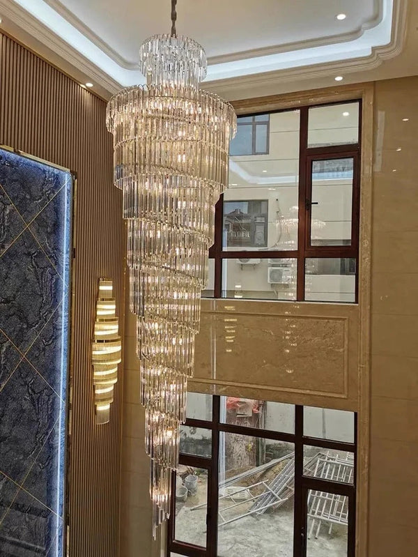 Elysian Glow Crystal Tower Modern Chic Glass Globe Pendant - Zynella