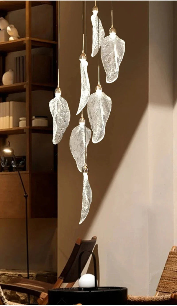Elyora Acrylic Staircase Chandelier Modern Art Deco Inspired Illumination - Zynella
