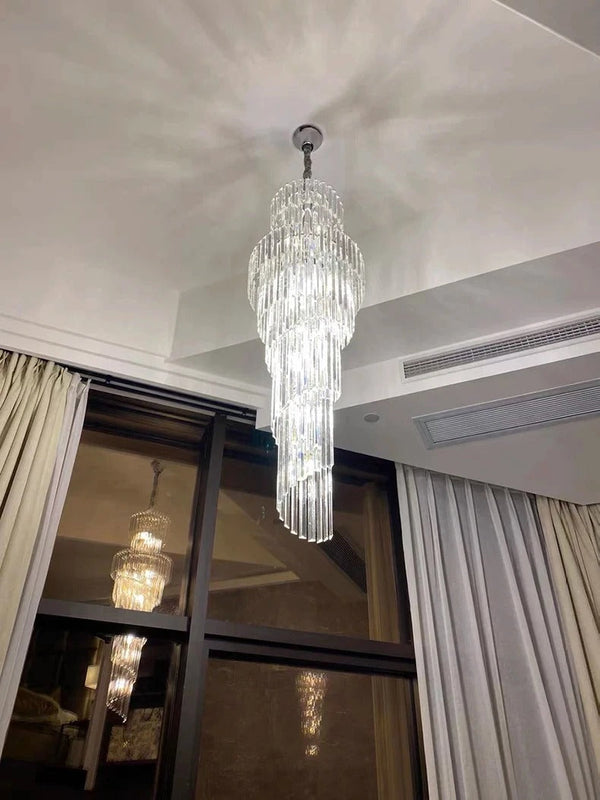 Elysian Glow Crystal Tower Modern Chic Glass Globe Pendant - Zynella