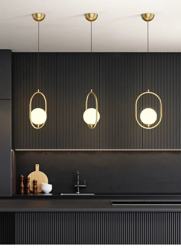 Astrid Scandinavian pendants Modern Luxury Gold Frame Light Fitting - Zynella