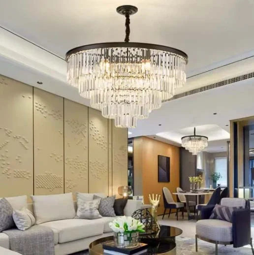 luxury crystal chandelier sparkling after professional cleaning