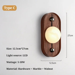 Walnut Glow Arch Wall Light Refined Modern  Vintage Brass Accent Lighting