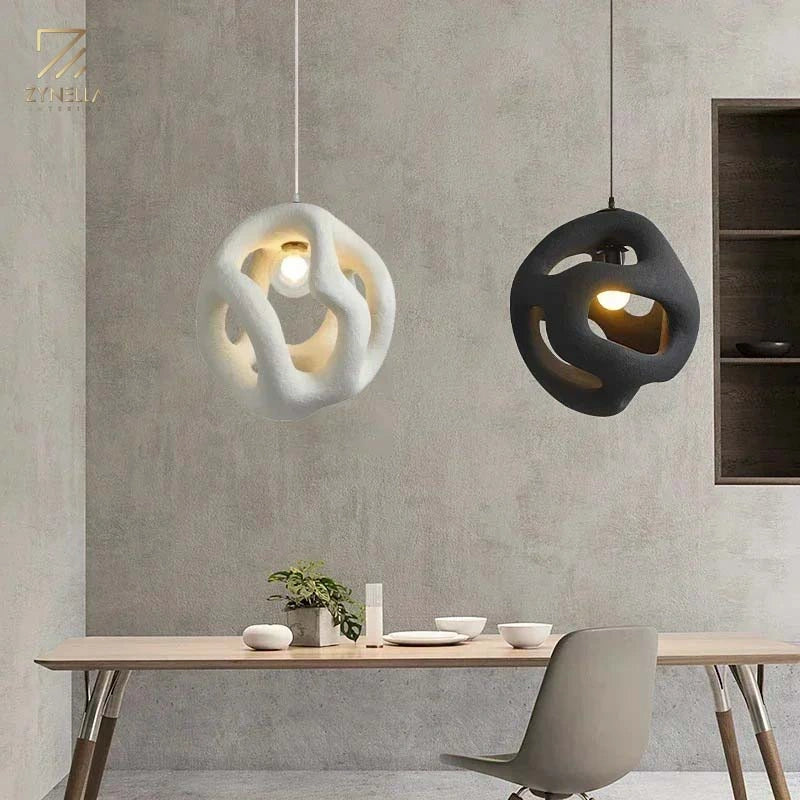 Zynella Yugen Sculptural Resin LED Pendant Light