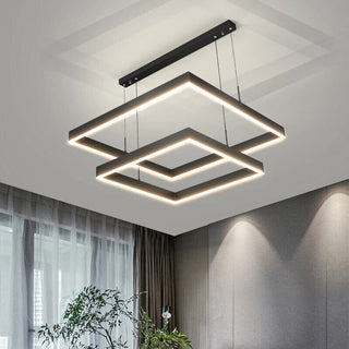Square Twin Pendant Chandelier Decorative Modern  Classic Drum Shade Ceiling Light