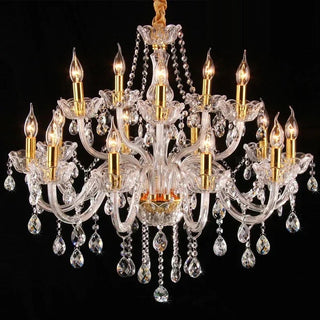 Zynella Italian K9 Candlestick Chandelier Modern  Sleek Linear Suspension Light