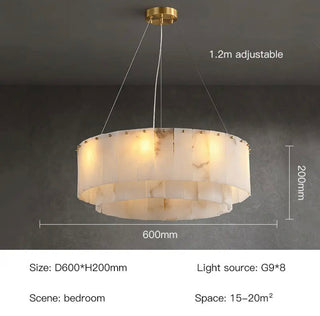 Unity Alabaster Chandelier Decorative Modern  Minimalist Round Flush Mount