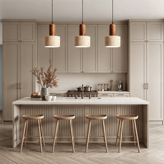 Travertine Wabi Pendants Classic Modern  Chic Glass Globe Pendant