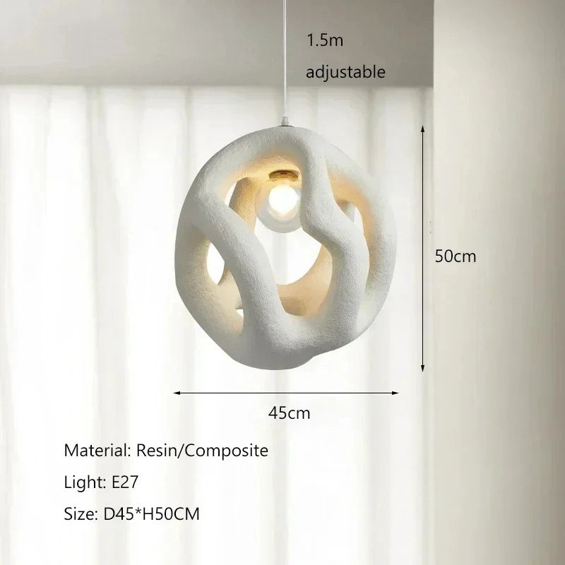 Zynella Yugen Sculptural Resin LED Pendant Light