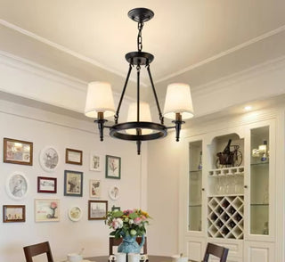 Freya Linen Chandelier Modern  Art Deco Inspired Illumination