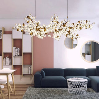 Golden Grape Vine Chandelier Modern  Luxury Marble Base Table Lamp