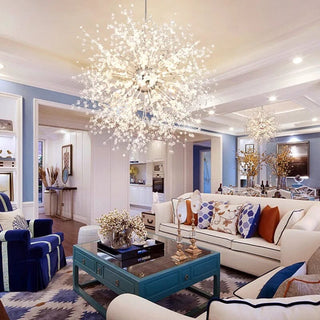 Modern Dandelion Pendant Light Modern  Opulent Multi-Tier Crystal Chandelier