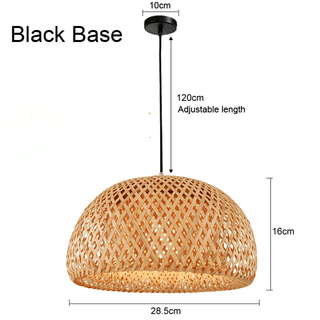 Bamboo basket Lampshade Modern  Chic Glass Globe Pendant