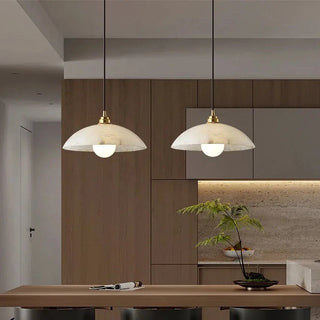 Inigo Marble Alabaster Hanging Lamps Modern  Sculptural Spiral LED Fixture