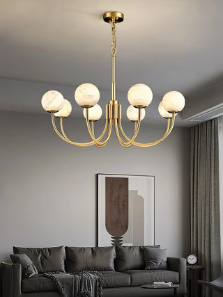 Marnie Alabaster Globe Chandelier Modern  Luxury Marble Base Table Lamp