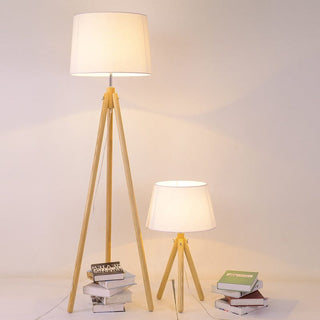 Lillian Wooden Shade Floor Lamp Modern  Sleek Linear Suspension Light