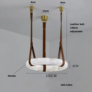 Leather Belt Marble Ring Pendant Modern  Luxury Marble Base Table Lamp