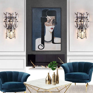 Shanice Crystal Wall Lamp Opulent Modern  Luxury Gold Frame Light Fitting