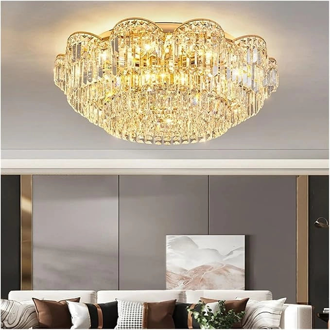 Zynella Luxury Crystal LED Chain Pendant Chandelier