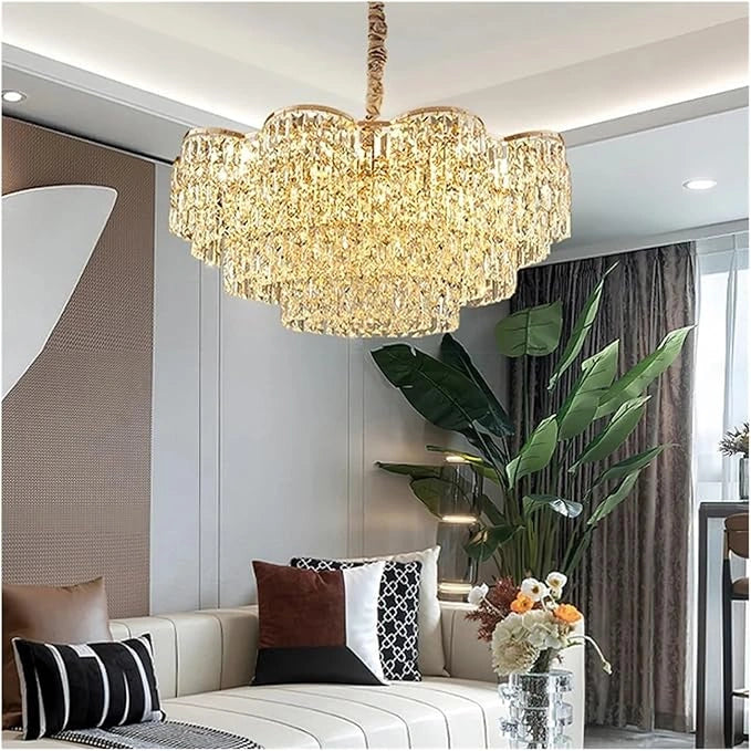 Zynella Luxury Crystal LED Chain Pendant Chandelier