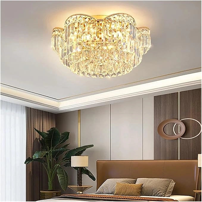 Zynella Luxury Crystal LED Chain Pendant Chandelier