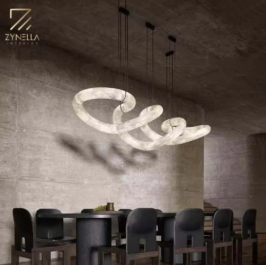 Zynella Alabaster Marble Pendant Chandelier