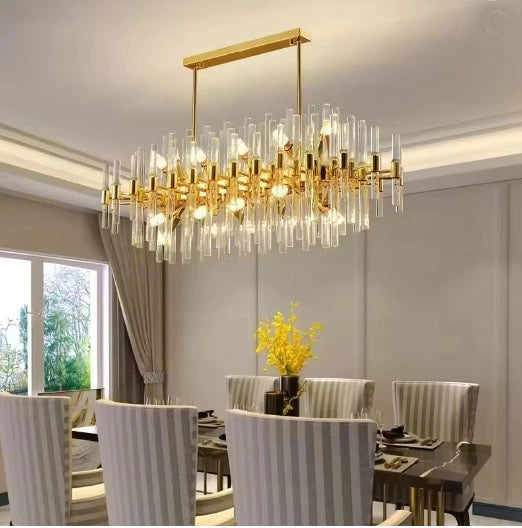 Zynella Luxury Gold Crystal LED Chandelier