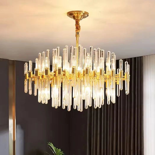 Zynella Luxury Gold Crystal LED Chandelier