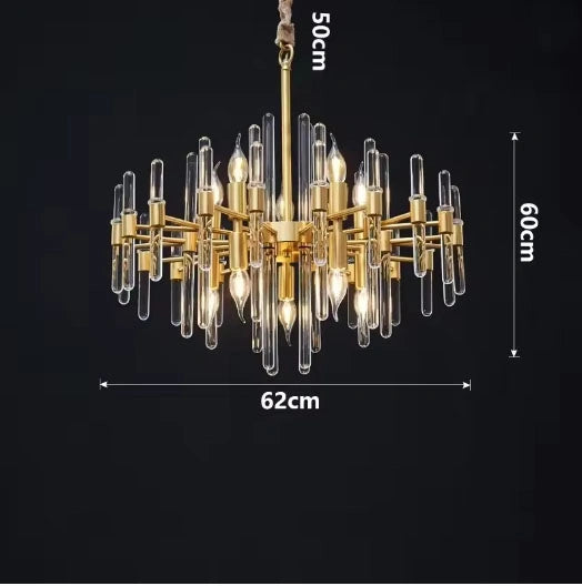 Zynella Luxury Gold Crystal LED Chandelier
