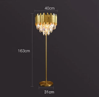 Ivy Crystal Floor & Table Lamp Modern  Opulent Multi-Tier Crystal Chandelier