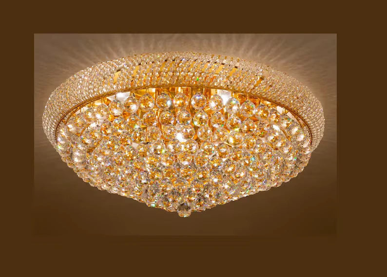 Zynella Luxury Round Crystal LED Pendant Chandelier