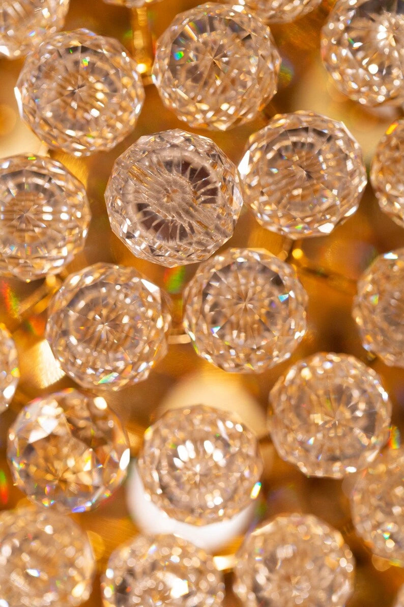 Zynella Luxury Round Crystal LED Pendant Chandelier