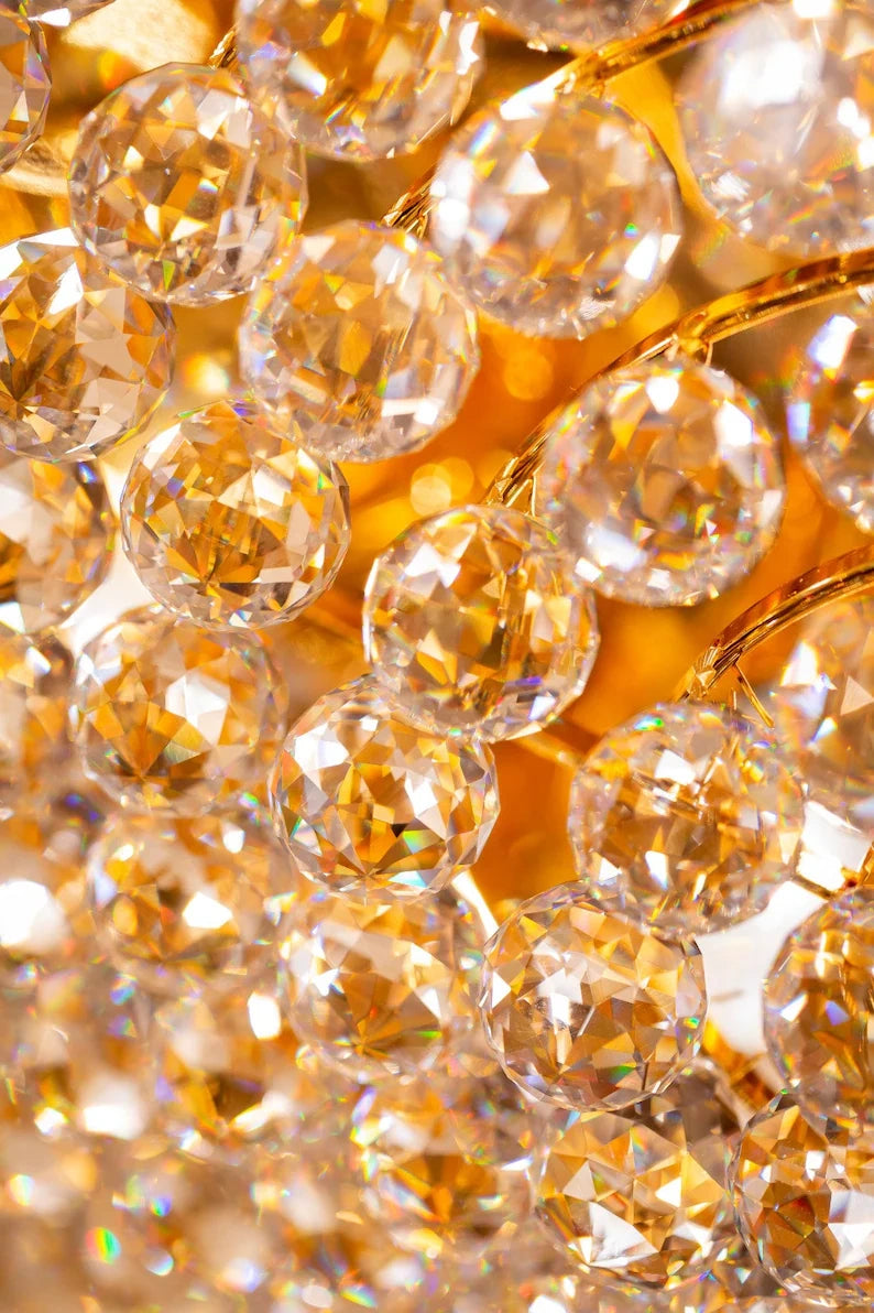 Zynella Luxury Round Crystal LED Pendant Chandelier