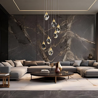 Elodie Crystal Chandelier Modern  Sculptural Spiral LED Fixture