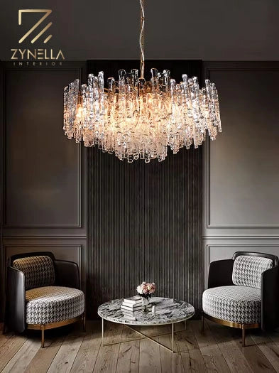 Zynella Ice-Melting Glass LED Chandelier