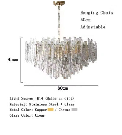 Zynella Ice-Melting Glass LED Chandelier