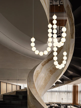 Vera Pearl Spiral Chandelier Opulent Modern  Sculptural Spiral LED Fixture