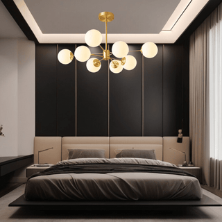 Milky Head Chandelier Modern  Scandinavian Wooden Accent Light