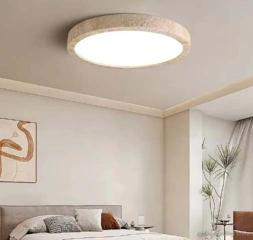 Ellipse Stone Travertine Modern Ceiling Lights